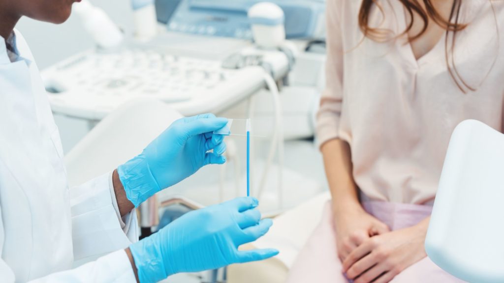 woman at a gynecologist office