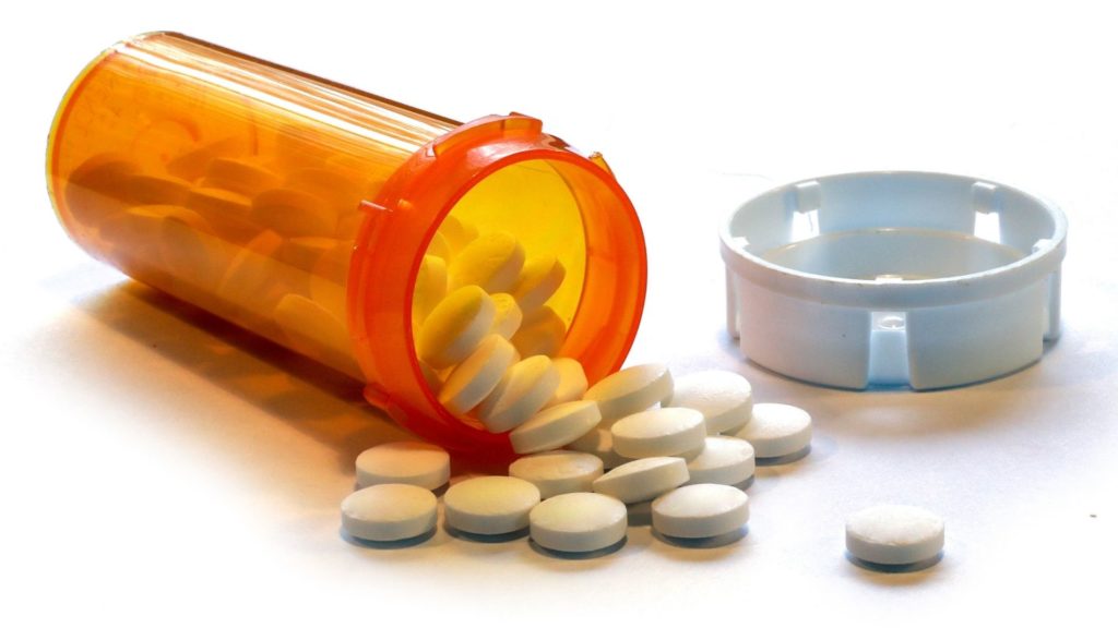 pain killers in a prescription bottle