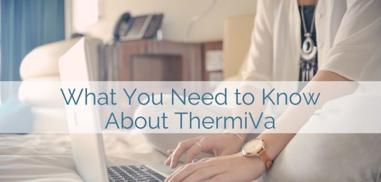 Text: What you Need to Know About ThermiVa overlaying photo of a woman typing on her laptop in bed