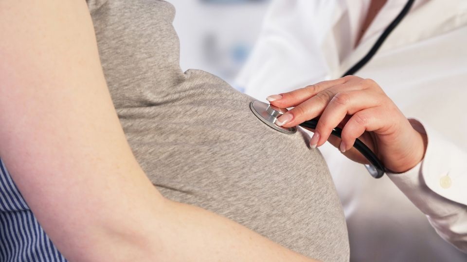 pregnant woman at the doctor for preeclampsia